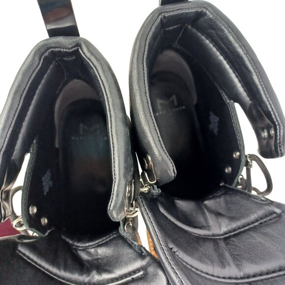 Marc Fisher Mlinka Lace Up Lug Sole Shiny Patent Leather Black Combat Boot Sz 6 - Picture 11 of 11